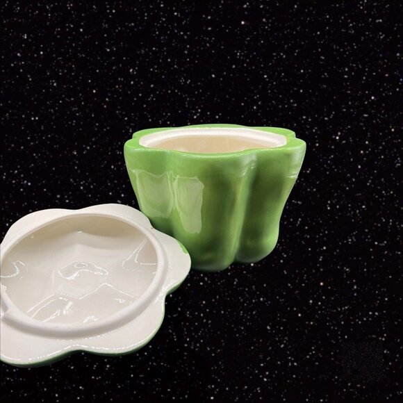 Temp Tations Green Pepper Canister Cookie Jar Fresh Crop Signed Tara 8”T 8”W - Picture 5 of 8